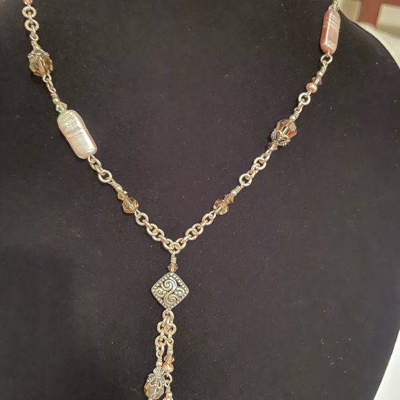 - Sterling Silver TRES JOLIE Designer Gemstone Necklace - Picture 3 of 9